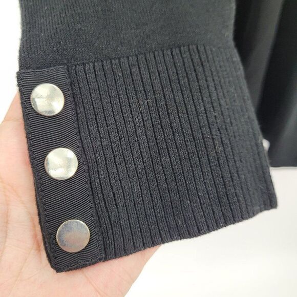 Vintage 90s WHBM Cowl Neck Long Sleeve Ribbed Knit Sweater Dress XL Black - Picture 5 of 10